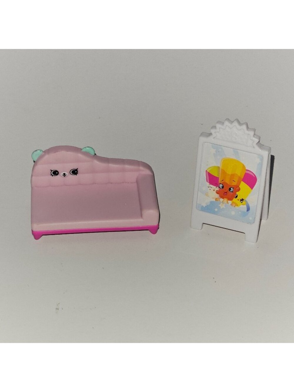 Shopkins Pink Cozy Bear Bedroom DayBed Ice Cream Sandwich Board Sign Mixed Lot
